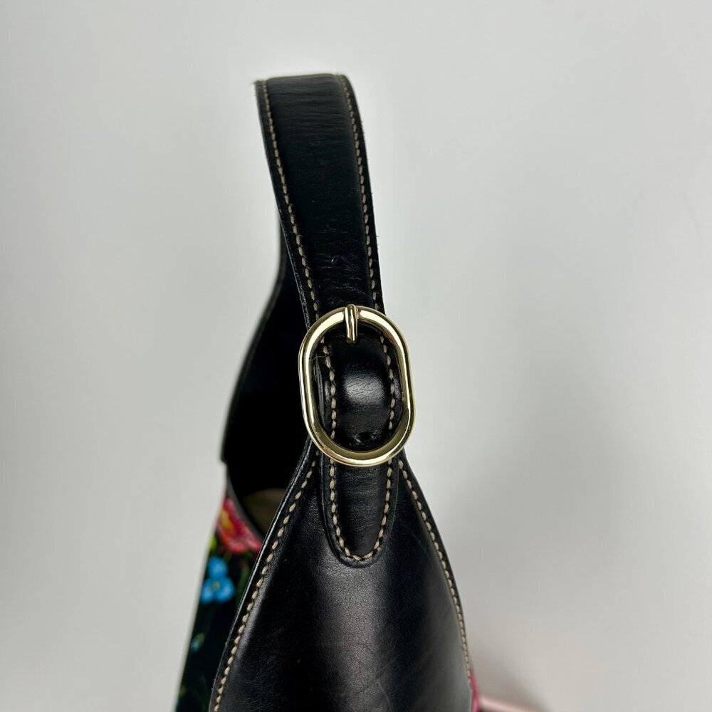 GUCCI FLORA JACKIE PRINTED CANVAS HOBO SHOULDER BAG - Picture 6 of 12